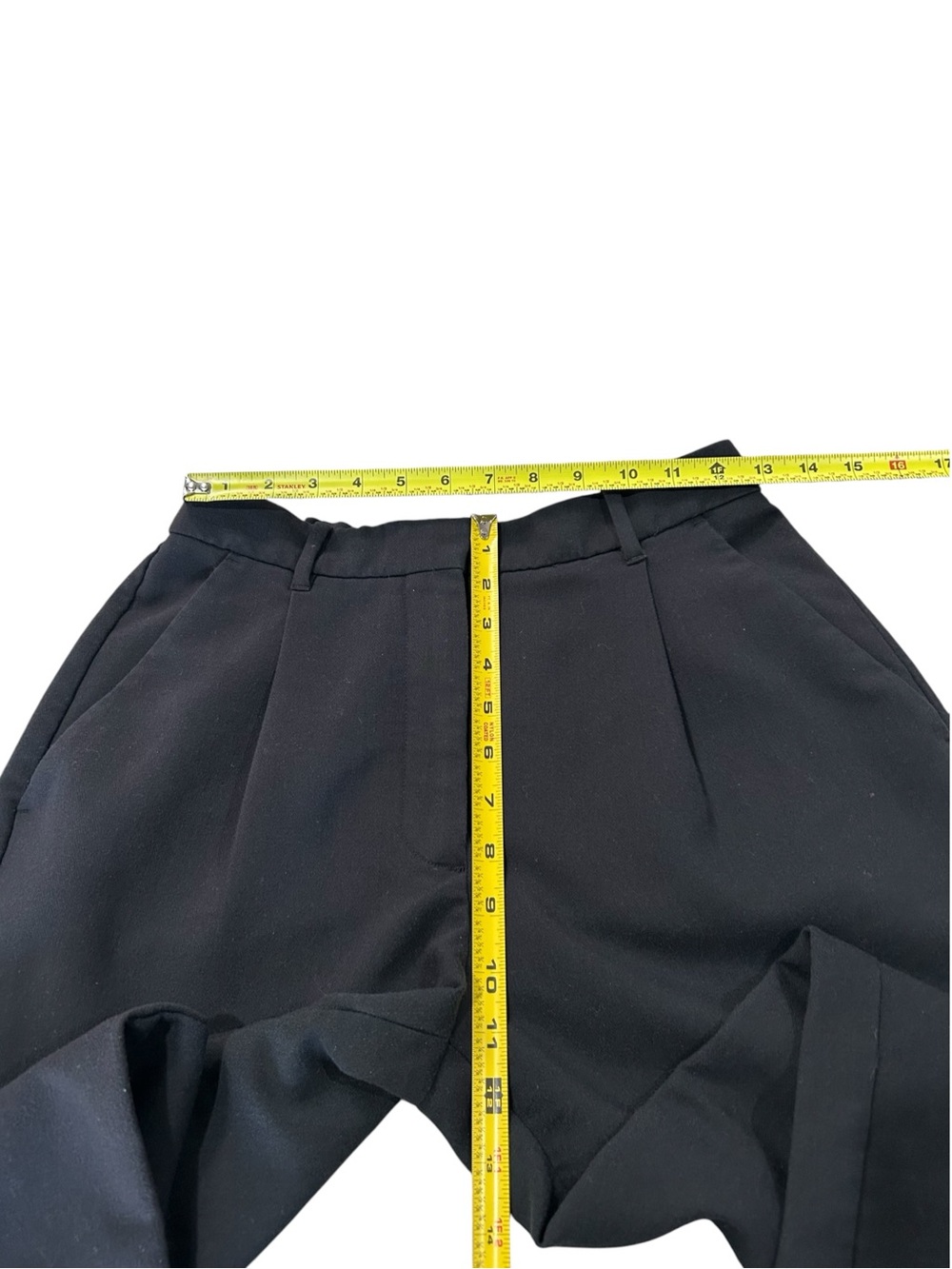 Abercrombie Sloan Tailored Wide Leg Pant Trousers Black Sz 28/6 Short High Rise - Picture 14 of 16
